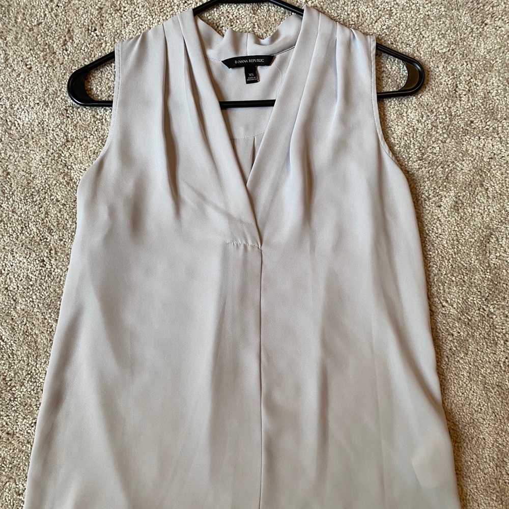 Grey Sleeveless Blouse